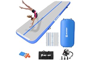 AKSPORT Tappetino ginnico gonfiabile con rullo ginnico a barile d'aria per tumbling posteriore/Yoga/Cheerleading/camminate all'indietro, con pompa d'aria