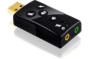CABLING® Carte Son USB 7.1 Externe Son 3D Surround Dynamique Touches fonctionnelles comprises