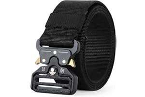 DJLLA Cintura Tattica Uomo da 3,8cm/ 1,5 Pollici, Cintura Militare Nylon con Fibbia in Metallo a Sgancio Rapido per Caccia Trekking Esercizi Sportive Lavoro