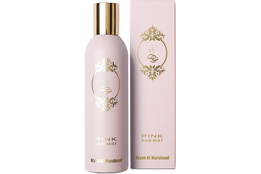 Atyab Al Marshoud Khisla Pink Hair Mist Perfume 125ml - Lightweight and Long-Lasting Hair Perfume for Women with Oud, Jasmine & Vanilla, Luxurious Fragrance Spray
