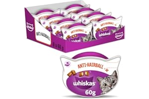 Whiskas Anti-Hairball para evitar las Bolas de Pelo en Gatos (Pack de 8 x 60g)