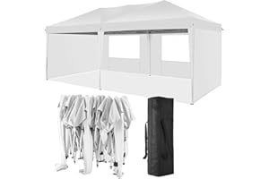 TOOLUCK Gazebo 3x6 with 4 Removable Sidewalls Pop up Gazebo for Parties Waterproof UPF50+ Protection Commercial Gazebo with Carry Bag, White