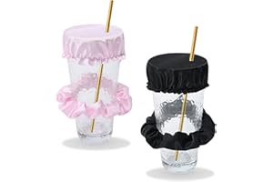 BEKECIDI Bekécidi 2 Piezas Drink Protector Scrunchie, Drink Covers Anti Spike With Straw Hole, Reutilizable Y Lavable, Para La Mayoría De Las Tazas Vasos En Bar Party (2 Colores)
