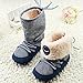Etosell Newborn Toddler Baby Boy Girl Warm Fur Snow Boots Stripes Soft Sole Booties (L/12-18Months  )