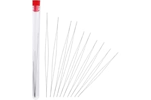 DEUDY Perlennadel Set, 6 GrößEn an Perlen GroßEn Augennadeln Seed Beads, Perlennadeln Seed mit NadelbehäLter, GroßE Augen Perlennadeln füR Schmuckherstellung