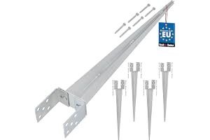 KOTARBAU® 4 st. Islaghylsa - Jordhylsa - 0-120 mm - Stolphållare Justerbar - Varmförzinkat Stål - 70 cm - Silver - Stolpspjut - Golvankare - Golvhylsa - Varmförzinkad Jordhylsa