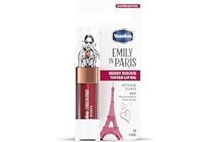 Vaseline x Emily in Paris Lip Oil Berry Bisous, lucidalabbra colorato per labbra più carnose, (Berry Bisous - 1 x 4g)