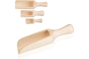 SMART-PLANET Smart Planet Lot de 3 pelles à épices en bois de différentes tailles – Pelle de remplissage – Pelle à nourriture – Pelle en bois pour épices, café, nourriture pour animaux, etc.