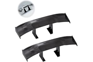 ‎MELLYSTORE Auto Mini Spoiler Flügel 2pcs Ohne Perforation Mini Heckspoiler Carbon Fahrzeug Stabilität Auto Spoiler Wing Kohlefaser Textur Dekoration Passend für Alle Fahrzeugumbauten（Schwarz）