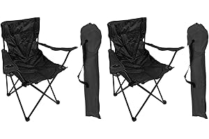 ‎MOJAWO Mojawo 2'er Set Anglersessel Campingstuhl Faltstuhl Anglerstuhl Regiestuhl Schwarz mit Getränkehalter und Tasche