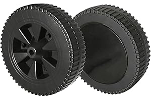 SMZhomeone 2Pcs Grill Wheels Replacement Parts 7 Inch ForCharbroil Grills And Other Brand Black Plastic Wheel(170MM)