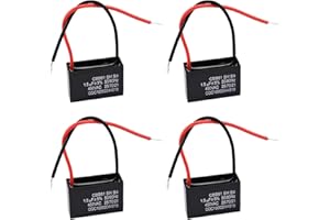 QNENEAM 4 Pezzi Condensatore Ventilatore, Condensatore di Avviamento 1.5UF CBB61 450V AC 50/60Hz, Condensatore per Motore AC, Adatto per Ventilatore a Soffitto, Ventilatori, Cappe Cucina, Affidabilità Lunga