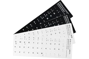 IERCZA 4 Stück Deutsche Tastaturaufkleber Mit Weißen Buchstaben - Geeignet Für Jede Standard-, Laptop- Und Apple-Tastatur