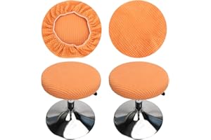HuaLiSiJi Copri Sgabello Rotondo, 2 Pezzi Fodera Sgabello, Fodera Sgabello Rotondo Lavabile Facile da Pulire Morbido e Resistente, per Sgabello da Bar Sedia da 30-40 cm (Nero)