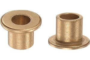QUARKZMAN 2uds Brida Rodamiento Manguito 10mm Diámetro 14mm OD 15mm Longitud 2mm Brida Grosor Bronce Buje Auto-Lubricantes Bujes Manguito para Industriales Equipos