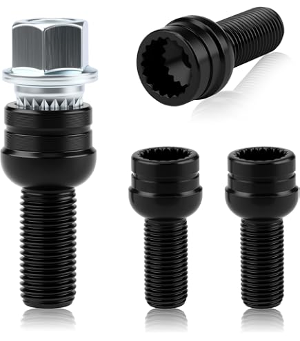 Écrous Antivol Pour Roues BMW – Lot De 4 Boulons M12x1,5, 17 Mm, Noir, Compatible Série 1/3/5/6/7/8, Z3, Z4, Etc.