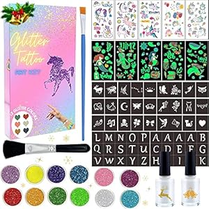 MarckersHome Kit de Tatuajes Purpurina