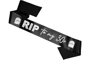 MY PRETTY LITTLE GIFTS RIP to my 30s Sash - Birthday Sash - 40th Birthday Celebrations Party Decorations | Satin Ribbon Black