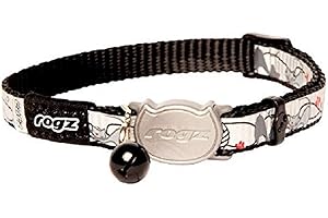 Reflectocat ROGZ KOŁNIERZ DLA KOTA Z KLAMRĄ BREAKAWAY I WIDOCZNOŚĆ CZASU NOCNEGO (czarny kot)