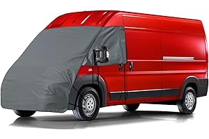 Opaltool 420D Telo Protettivo Antiprua Essential per FIAT Ducato/Peugeot Boxer/Citroen Relay X250/290 2006-2024, Impermeabile Copertura Parabrezza Camper con 10 Bande e Magneti