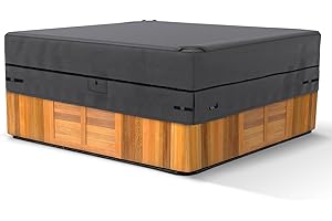 Gasadar Housse de Protection imperméable pour Jacuzzi, Spa 600D, très résistante, pour Jacuzzi extérieur, terrasse, Jacuzzi carré jusqu'à 2,1 m x 2,1 m