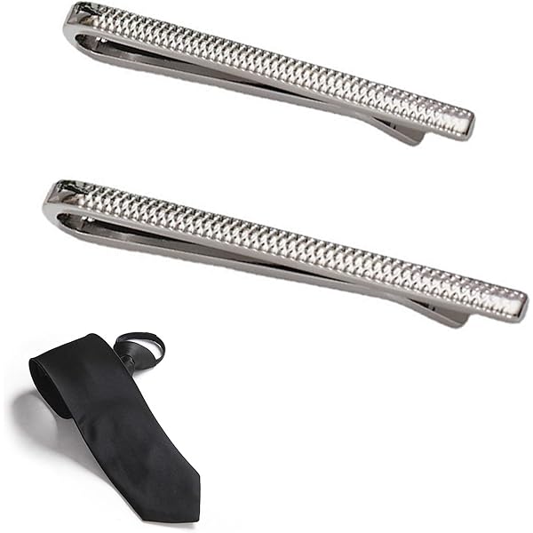 Fermacravatte Honey Bear Uomo - Acciaio Inox Nero 5.5cm | Elegante Per Ufficio E Matrimoni - Foto 9