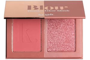 KRASH KOSMETICS Colorete Blow Blush KALENTON - 2 Tonos Mate Shimmer - Alta Pigmentación - Cobertura Modulable - Coloretes Polvo Rosa Naranja Fucsia - Blush con Espejo Incluido - Vegano y Cruelty Free