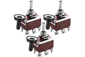 Gebildet 3st Vattentät Spärrvippströmbrytare 20A-12VCC/10A -24VDC,20A-125VAC/10A -250VAC DPDT 6-stift PÅ/AV/PÅ Vippvippströmb