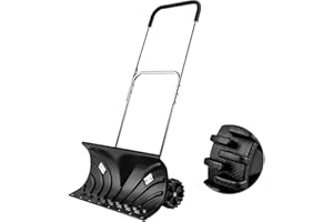 ‎ORIENTOOLS Orientools Robuster Rollschneeschieber, manueller Schubpflug mit verstellbarem Griff