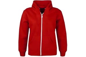 A2Z 4 Kids Girls Boys Classic Plain Full Zip-Up Hooded Zipper Top Jacket Warm Zipped Coat Long Sleeve PE School Sweat Hoodie Casual Fashion Children For Girls Boys Age 2-13 Years