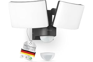 ‎OKTAPLEX LIGHTING Oktaplex lighting LED Strahler mit Bewegungsmelder Außen Cali Dos Motion - IP65 Zwei Köpfe 40W 3000K Warmweiß - Außenstrahler anthrazit mit Master Funktion