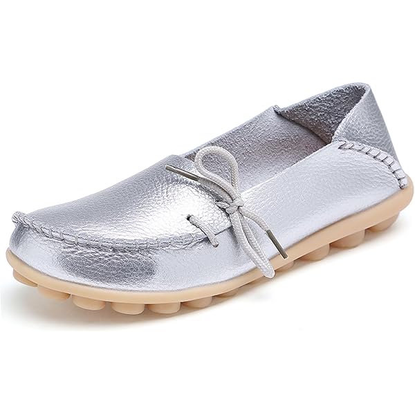 Mocassins Femme En Cuir Souple - Chaussures Bateau Plates Confortables Pour Printemps/Été - Style Classique Et Léger