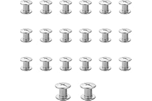 CANGCANG 20pcs Remaches De Tornillo,Remaches Para Cuero,M5*8 Tornillo de Cuero de Encuadernación,Para Decoración De Cuero,Tornillo Chicago Remache para (Plateado)