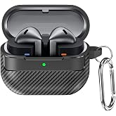 SEIAIYG Samsung Galaxy Buds 3 Pro/Buds 3 ile Uyumlu Kılıf, Yumuşak TPU Karbon Fiber Koruyucu Kapak, Darbeye Dayanıklı Karabin