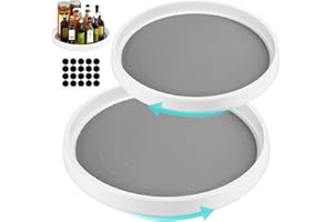 TUFA 2 Especiero Giratorio Cocina,Organizador Giratorio Cocina,Especiero Giratorio 360°,Soportes para botes de especias,Plato Giratorio de plástico Especiero para especias organizador -25cm y 30cm