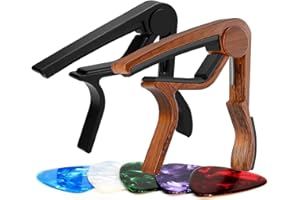 WEIBANG Guitar Capo 7 Pack Include 2Pcs Capo and 5Pcs Guitar Picks for Acoustic Electric Bass Guitar and Other 6-string Instruments