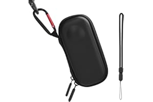 BRDRC Custodia da trasporto per Insta360 One X/X2/X3, mini custodia rigida in poliuretano, custodia da viaggio per Insta 360 One X/X2/X3 con moschettone e cinturino da polso accessori per action camera