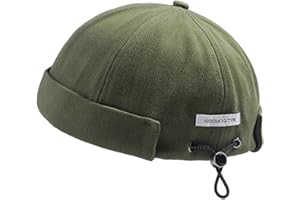 CLAPE Corduroy Docker Cap Casquette sans Visiere Homme Femme Bonnet de Docker Marin Rolled Cuff Brimless Hat