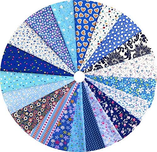 Grannycrafts 20pcs 20x30cm Top Cotton Printed Craft Fabric Bundle Squares Patchwork Lint Print Cloth Fabric Tissue DIY Sewing Scrapbooking Quilting Blue Series