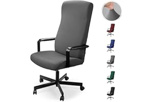 Eozakavod Funda de Silla de Oficina Modernas Estilo Simplista Cubiertas de la Silla de la computadora de Oficina Cubierta de la Silla Oficina removible (no Incluye Sillas)(Gris,L)-N