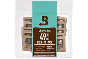 Boveda - Bolsitas para empaquetar y almacenar productos sensibles a la humedad | Control doble de la humedad - 49% HR | Tamaño 8 para un máximo de 30 g | Pack de 10 en bolsa hermética