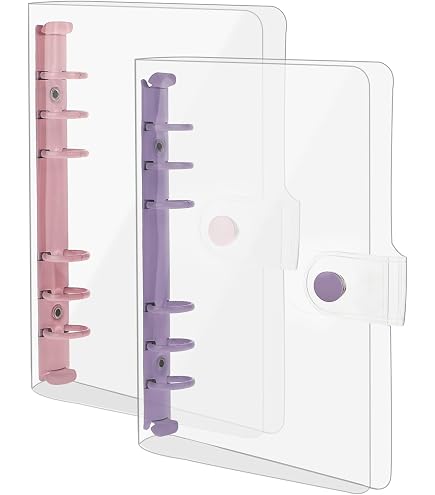 3 Pack A6 Transparent Soft PVC 6 Rings Binder Cover Clear Binder Notebook Cover