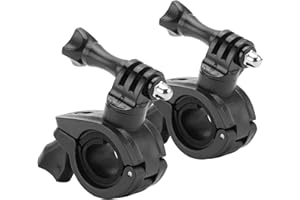 QBDIANGEN 2 Pcs 360 Degree Rotation GoPro Bike Mount Handlebar Mounts Rotation Mounts for Gopro Hero 8 7 6 5 4 SJCAM Camera Accessories(Black)