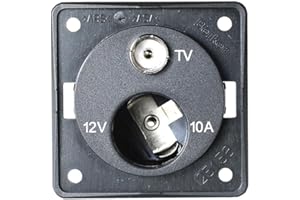 Berker Toma 12 V encendedor + toma antena TV BMP12ATV caravana barco