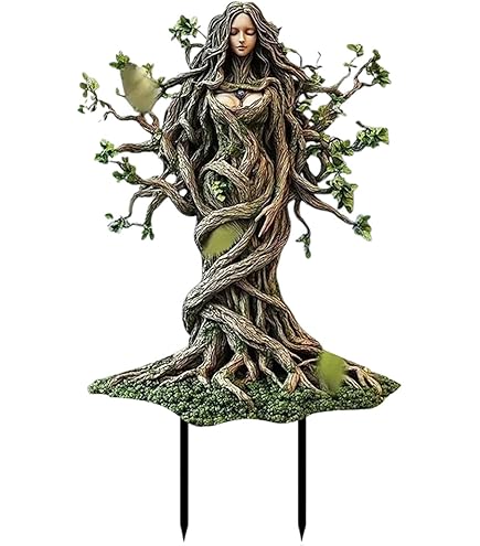 2 Stück Garten Deko Trolle - Grüne Grass Troll Figuren 23x30cm