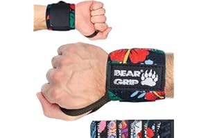 ‎BEAR GRIP BEAR GRIP - Spezielle Edition Premium Handgelenkbandagen für Gewichtheben (verkauft in Paar)
