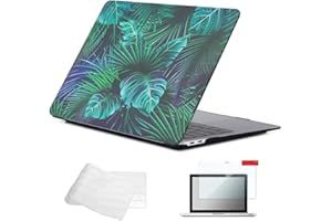 Se7enline 13 inch MacBook Air Case 2019/2019 Plastic Hard Shell Case Keyboard Cover Screen Protector for MacBook Air 13-Inch with Retina Display Touch IDd Version Model A1932, Palm Leaf