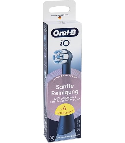 Oral-B IO Gentle Care Series Original Replacement Brush Heads, Pack Of 6, Black, For Oral-B IOS Electric Toothbrushes, Soft Brush, Sensitive Gums