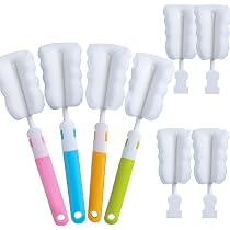 Glass & Water Bottle Brush Cleaner Set - Long Handle With Removable Head, Cleans Bottles, Straws, Cup Crevices - View #6