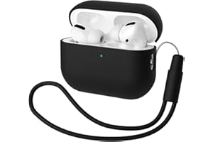 Mocarheri Kompatybilny z Airpods Pro 2 (2022), odporny na zarysowania, ultra cienki silikonowy futerał ochronny do AirPods Pro 2. generacji, widoczny z przodu LED, czarny